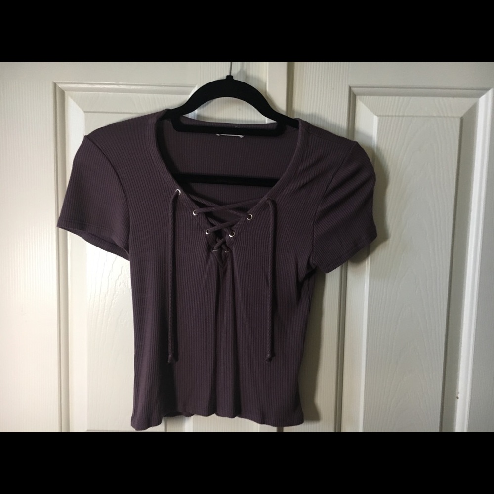 Purple Tie Up Top